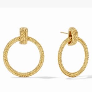 NEW IN BOX JULIE VOS gold Windsor doorknocker earrings